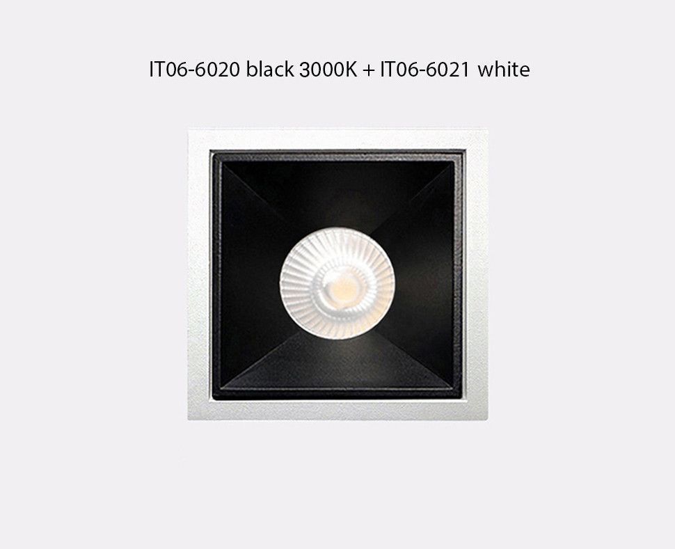 Встраиваемый светильник Italline IT06-6020 black 3000K + IT06-6021 black