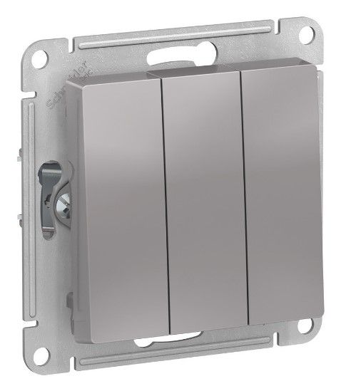 Выключатель 3-клавишный Systeme Electric ATLASDESIGN алюминий ATN000331