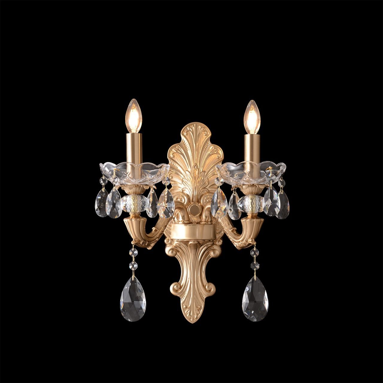 Бра Crystal Lux ELIZABETH AP2 BRASS