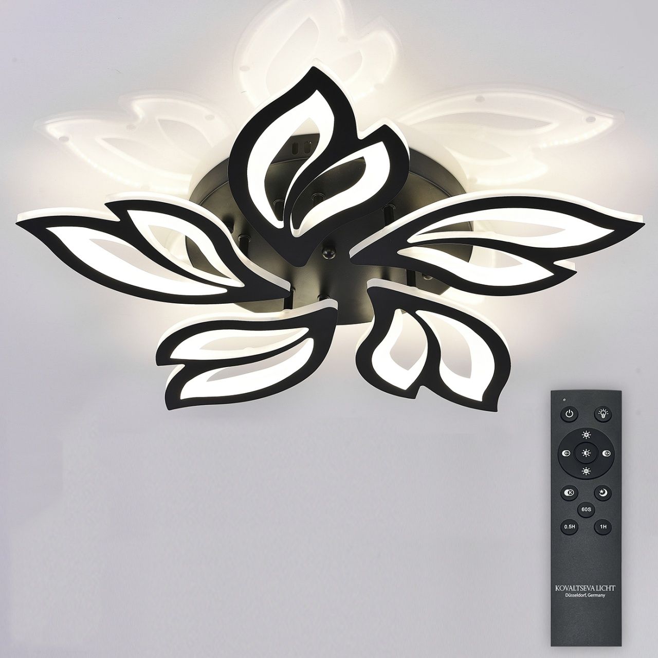 Светодиодная люстра с пультом ДУ 100W, черный, LED Natali Kovaltseva LED LAMPS 85002