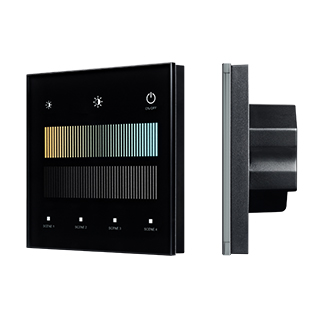 Сенсорная панель Arlight SMART-DALI-301-11-1G-4SC-DT8 Черная (230V, встраиваемая, 2.4G) (IARL, IP20 