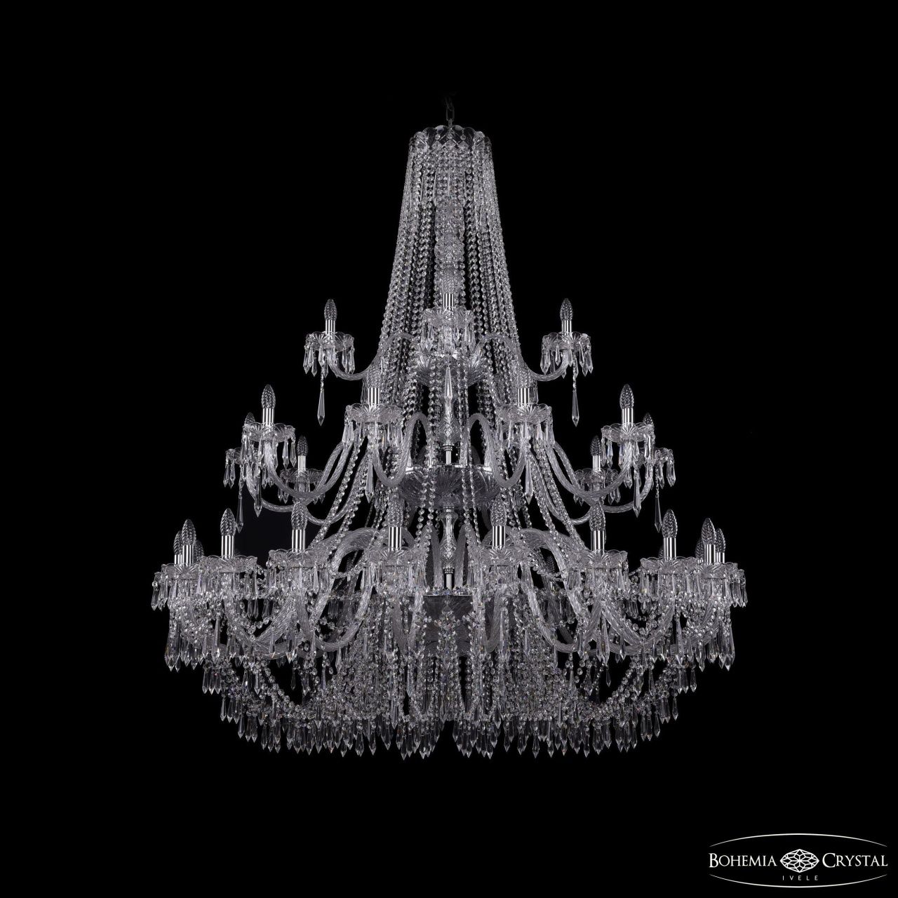 Люстра Bohemia Ivele Crystal 1403/20+10+5/530/3d Ni