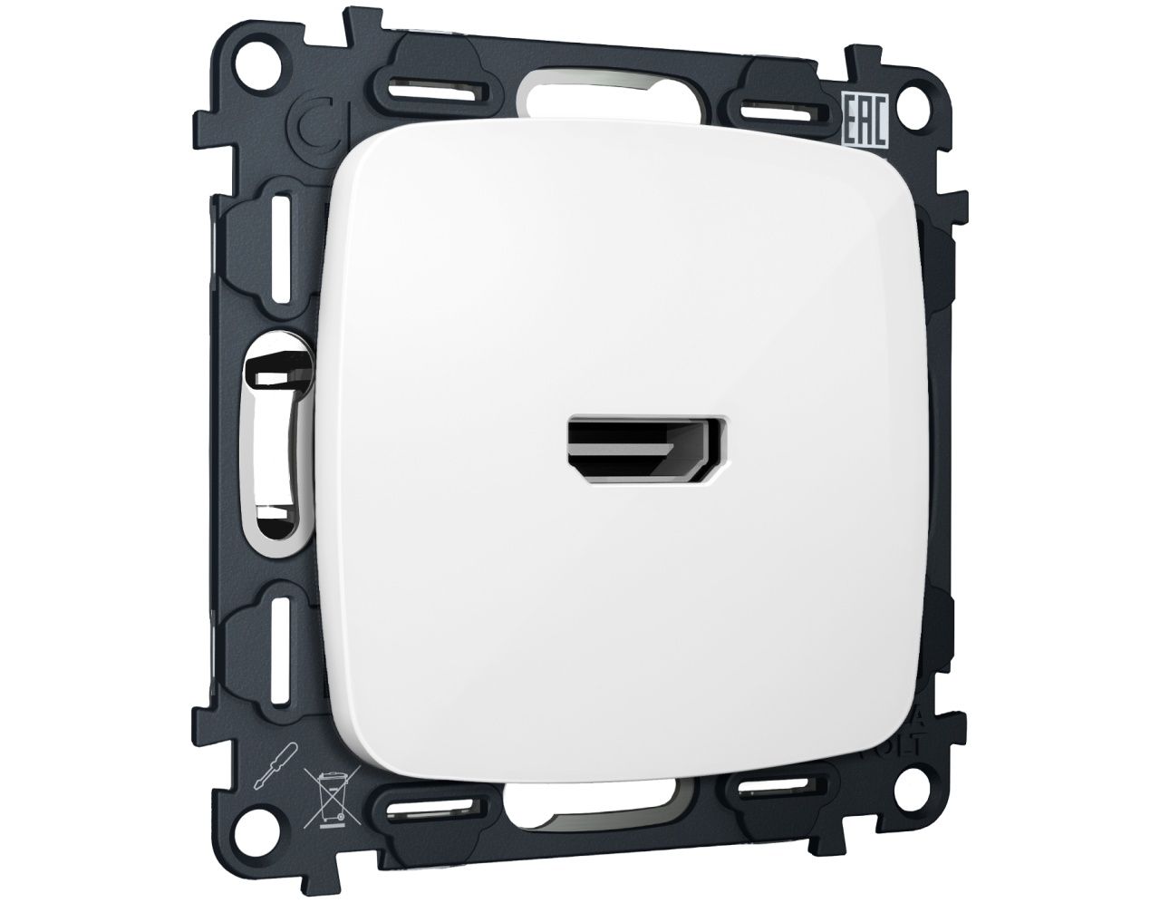 Комплект механизма розетки HDMI 2.0 OMEGA MO114010 Белый глянец 40V/500mA 2.0GHz 5-18Gbit/s QUANT