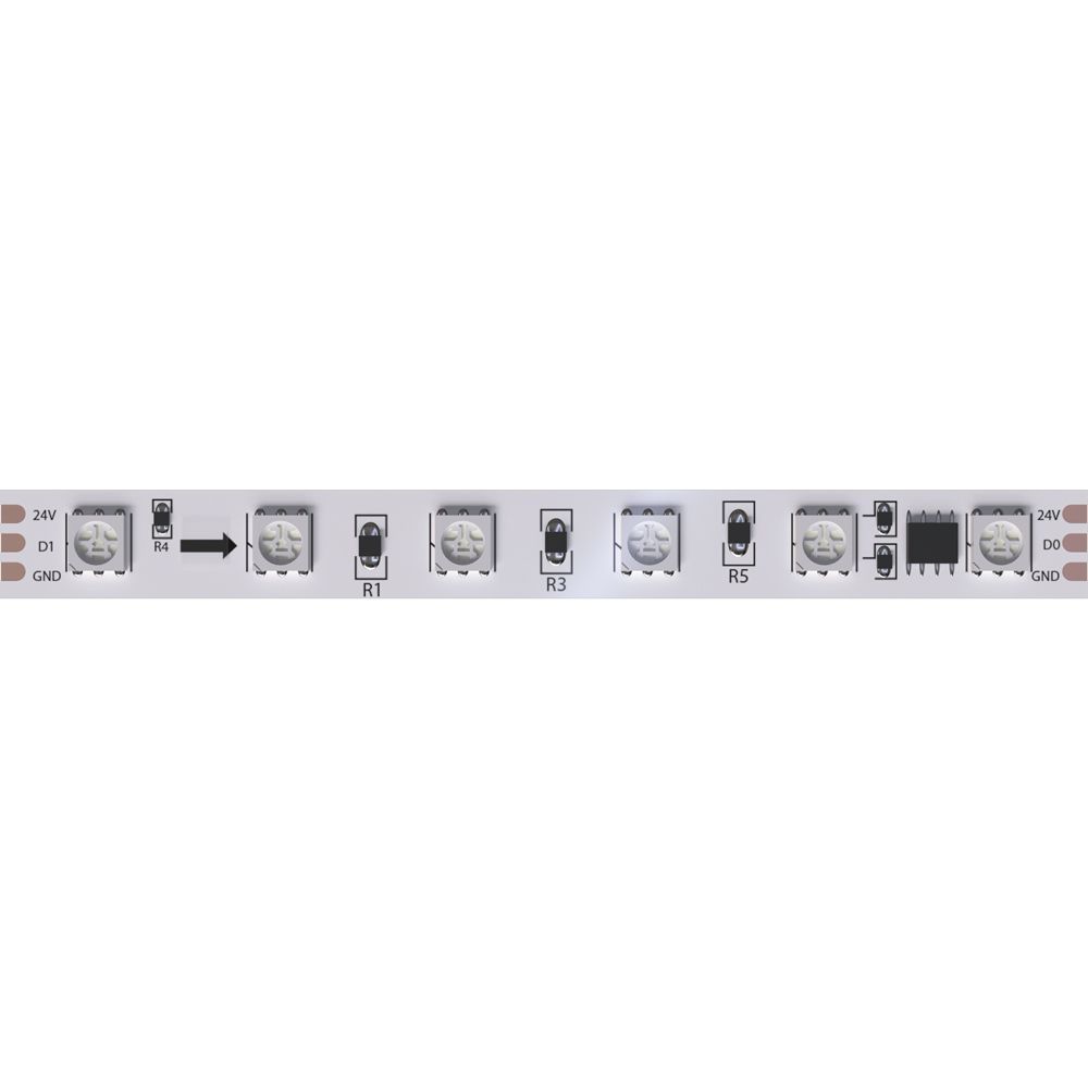 Светодиодная лента 24V 14,4W/m RGB 5м Arte Lamp SPI A2406010-05-RGB