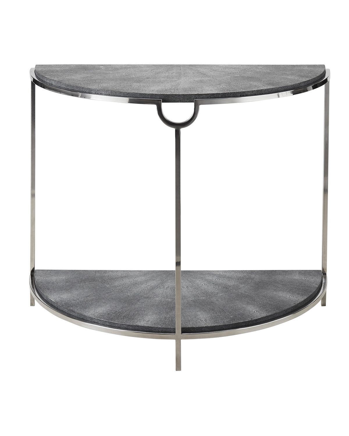 Серая полукруглая консоль "Мэгги" LouvreHome LHFCT396CS/DPO light charcoal