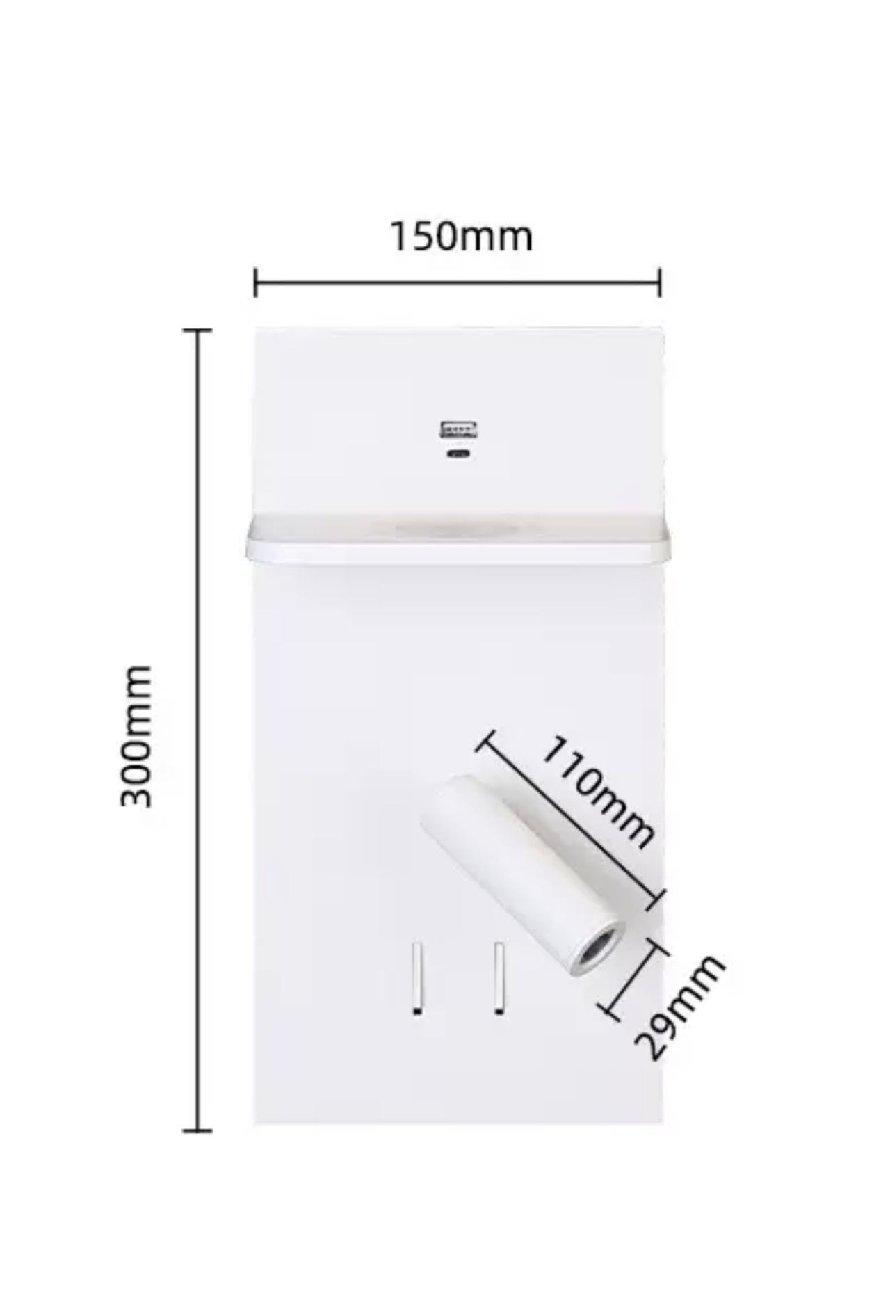 Настенный светильник с подсветкой и зарядкой USB+TYPE-C LED 3000К Белый AMG007694