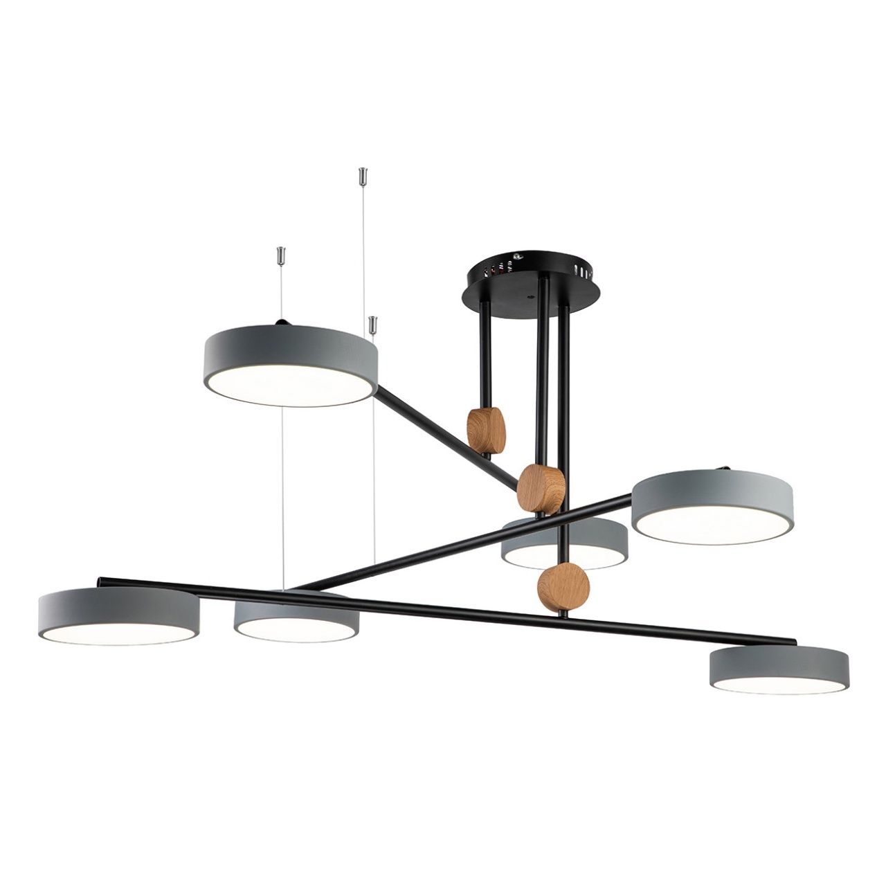 Потолочный светильник Escada 10247/6 LED*50W Black/Wooden/Grey
