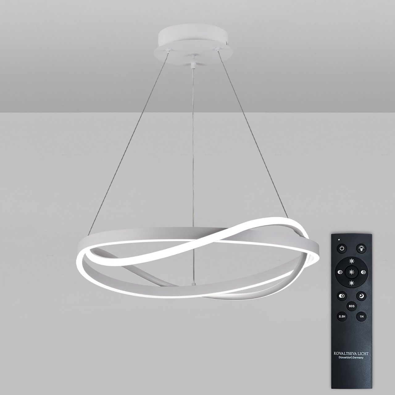 Светодиодная люстра нимб с пультом ДУ 120W, белый, LED Natali Kovaltseva HIGH-TECH LED LAMPS 82055