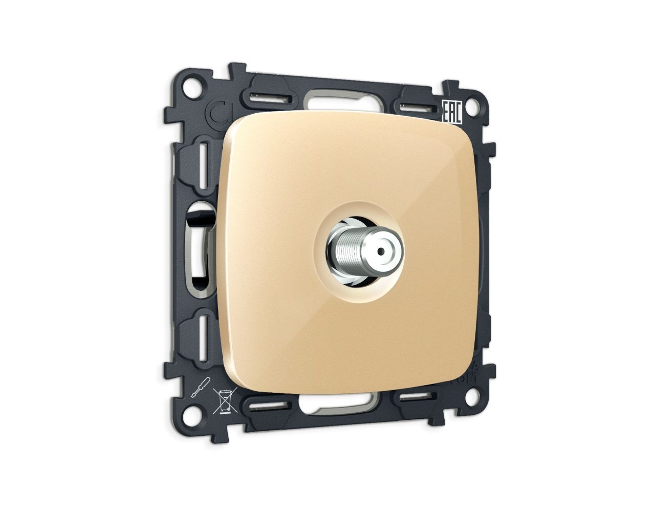 Комплект механизма TV розетки SAT 5-2400MHz 3.5dB OMEGA MO613050 Шампань QUANT