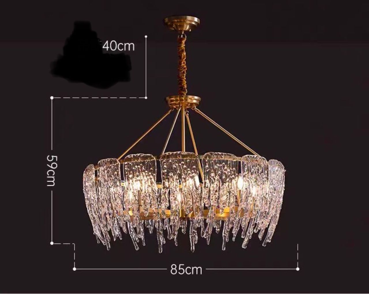 Люстра A|H Cold Heart Line Gold Chandelier D85 AMG007380