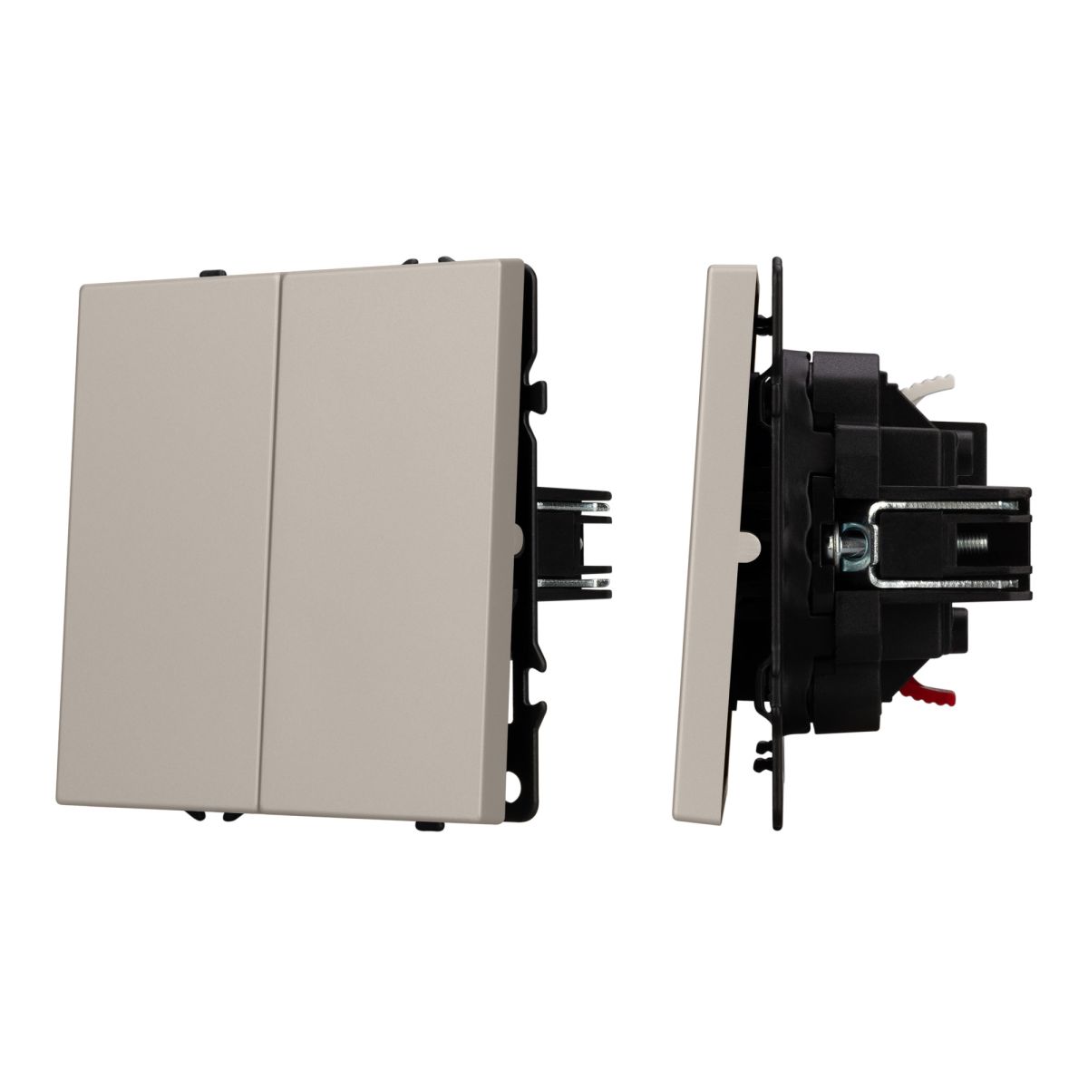Механизм звонкового выключателя двухклавишный Arlight SWT-NOBE-MKR2-SFPL-CA (230V, 10A) (Кашемир) 06
