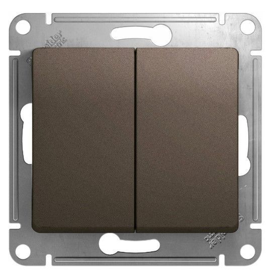 Выключатель 2-клавишный Systeme Electric GLOSSA шоколад GSL000851