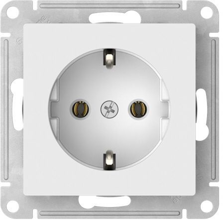Розетка с заземлением Schneider Electric Atlasdesign 16А, быстрозажим. клем., белый ATN000143S