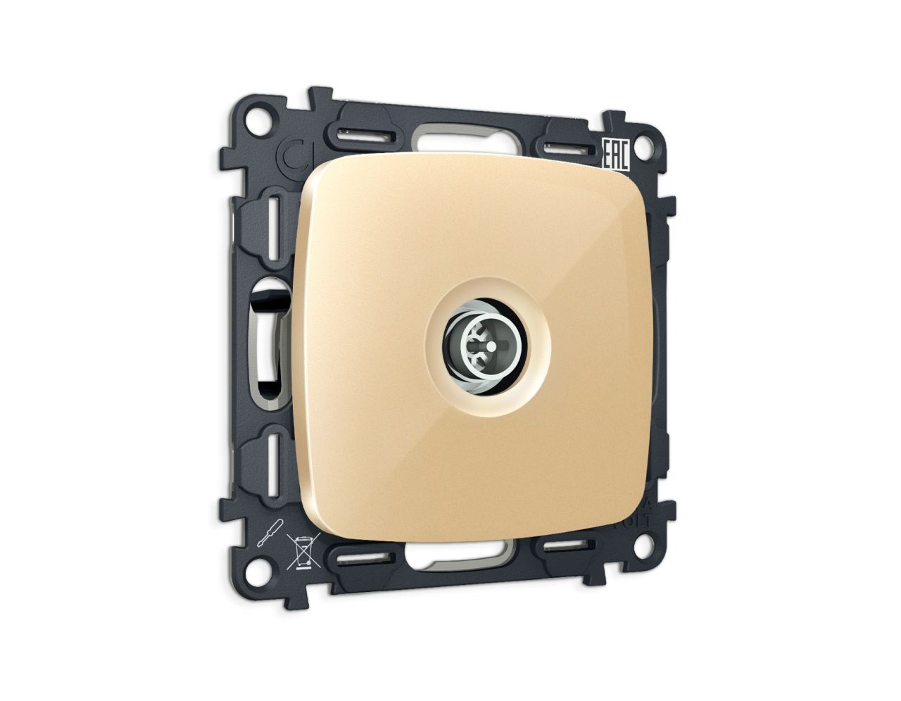 Комплект механизма TV розетки оконечной экранированной 5-1000MHz 3dB OMEGA MO613005 Шампань QUANT