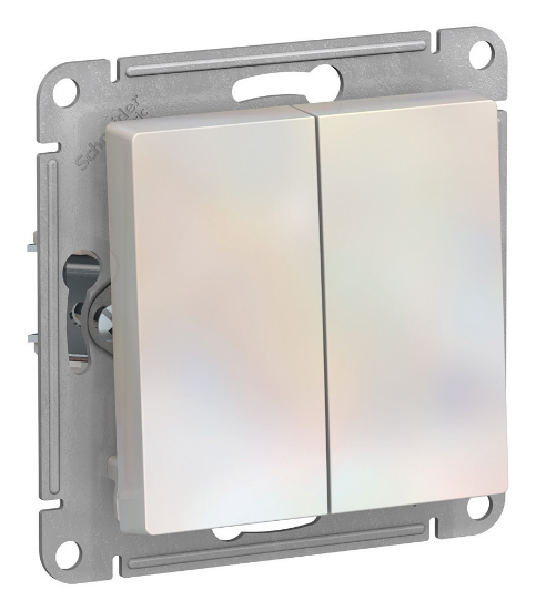 Выключатель 2-клавишный Schneider Electric ATLASDESIGN жемчуг ATN000451