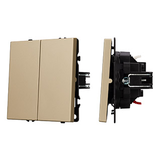 Механизм звонкового выключателя двухклавишный Arlight SWT-NOBE-MKR2-SFPL-GD (230V, 10A) (Золотой пес