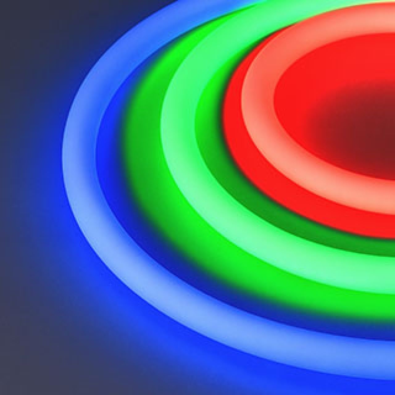 Лента герметичная MOONLIGHT-TOP-F280-D25mm 24V RGB 360deg (14.4 W/m, IP65, 3535, 5m, wire x1) (Arlig