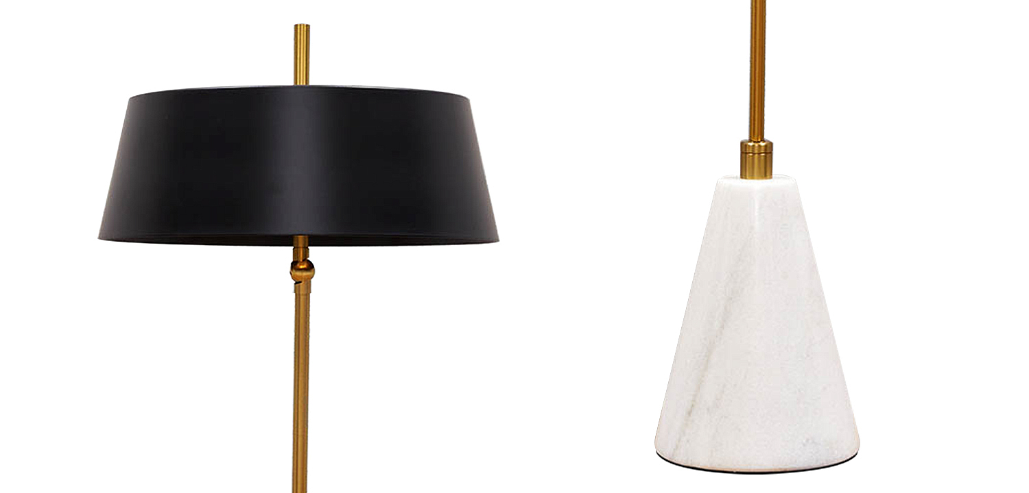 Настольная лампа с черным металлическим абажуром Dominique Table Lamp 43.203-2