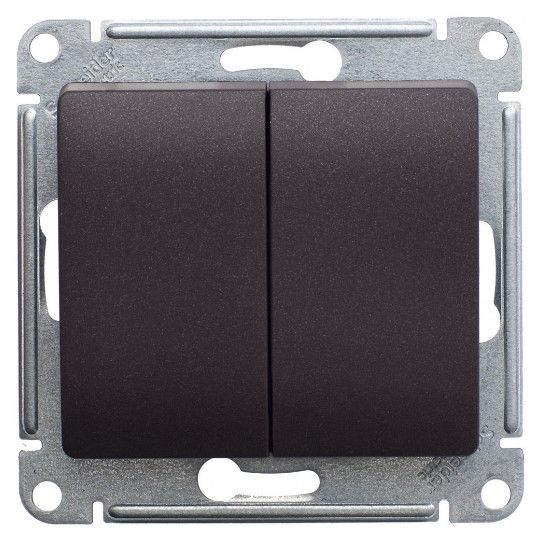 Переключатель 2-клавишный Systeme Electric GLOSSA шоколад GSL000865