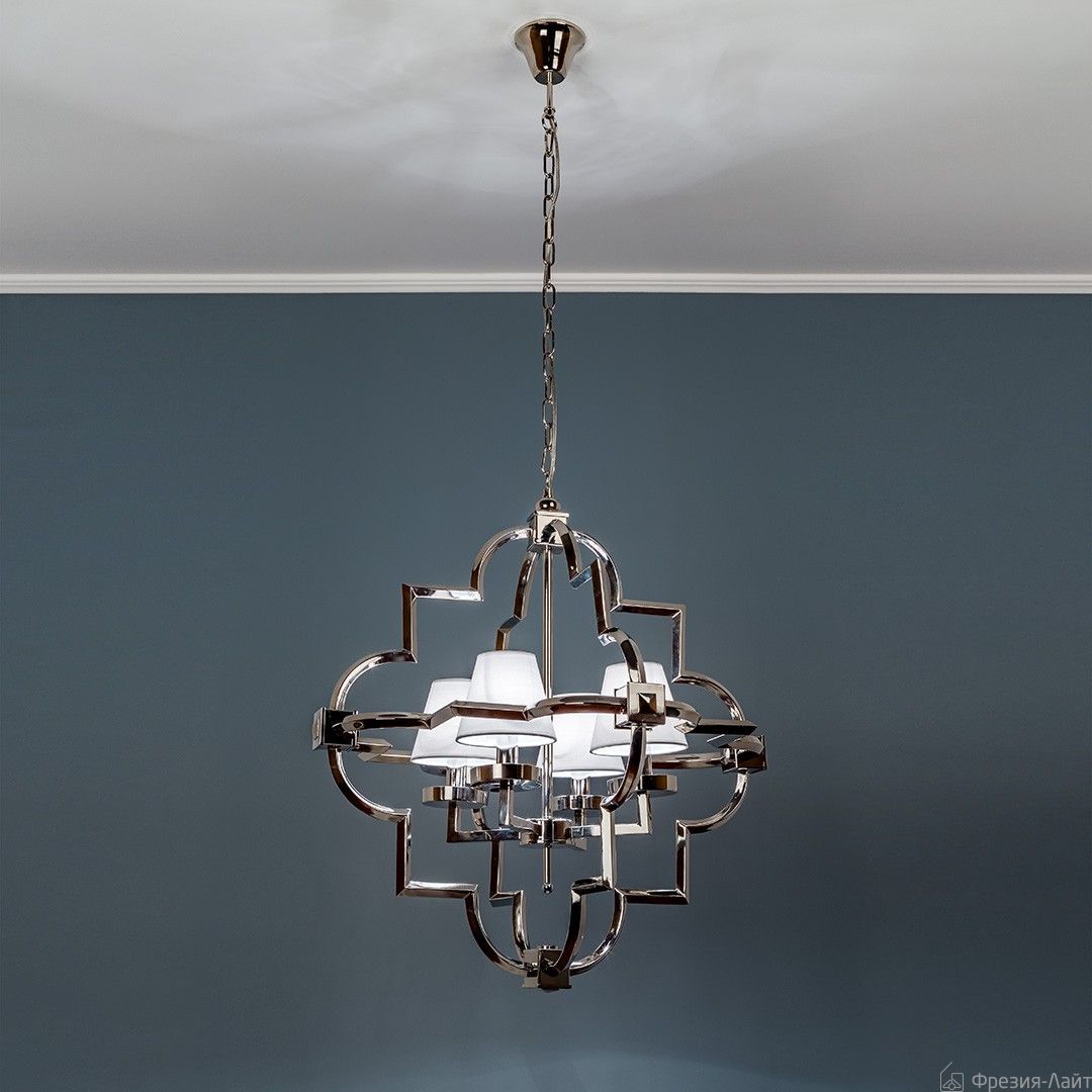 Люстра подвесная Frezia Light 1010/4 nickel/cotton 116024