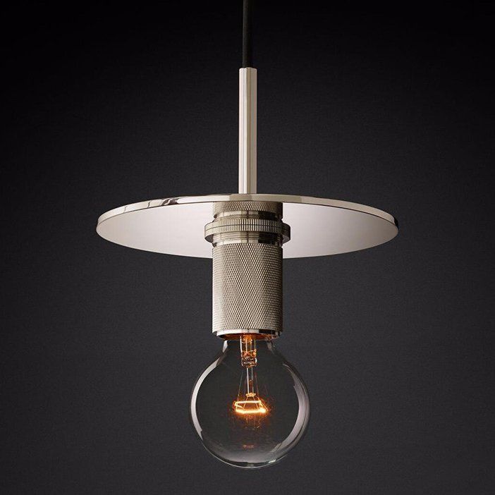 Подвесной светильник Rh Utilitaire Disk Shade Pendant Silver Imperium Loft 123644-22