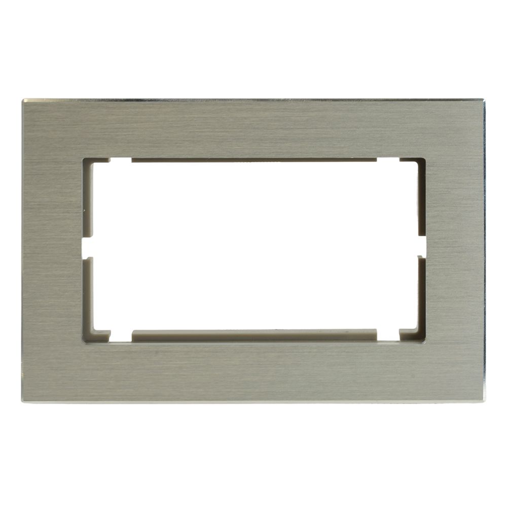 Рамка 2-местная (без перемычки), металл, STEKKER, MFR00-7012-03, серия Катрин, серебро