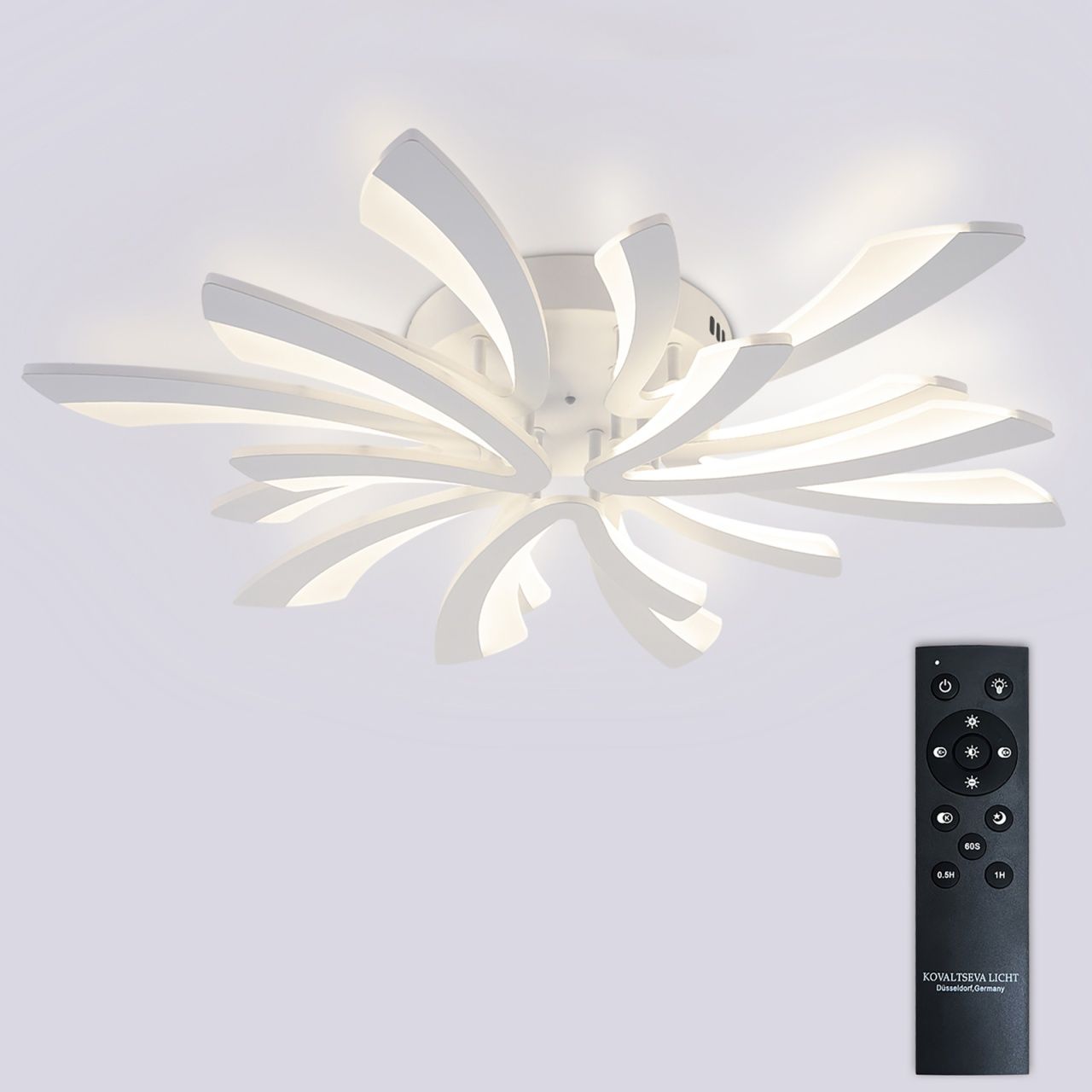 Светодиодный светильник люстра с пультом ДУ 144W, белый, LED Natali Kovaltseva LED LAMPS 81454