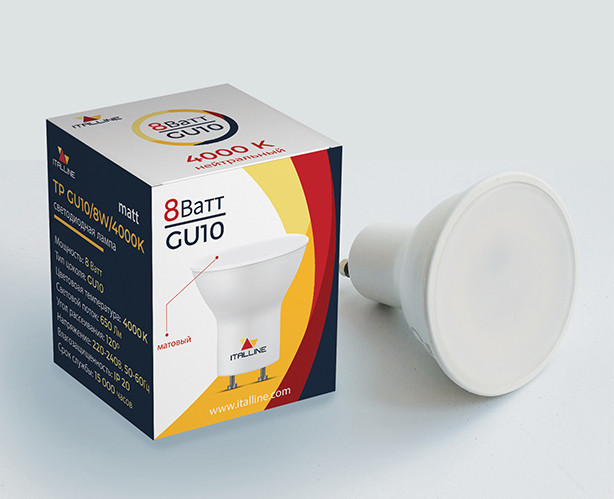 Лампа светодиодная Italline TP GU10/8W/4000K matt
