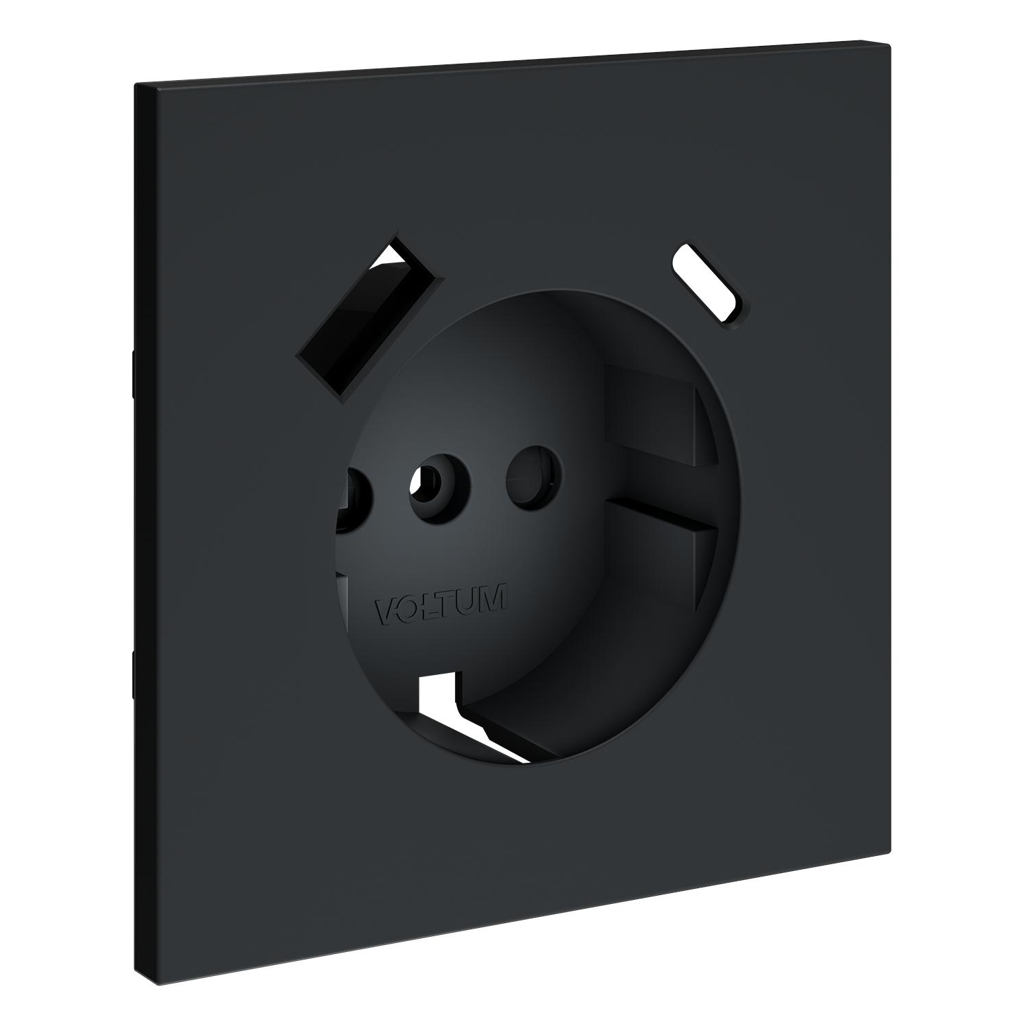 Накладка для розетки с заземлением и защитными шторками, с USB A+C, S70 (графит) Voltum VLS001007