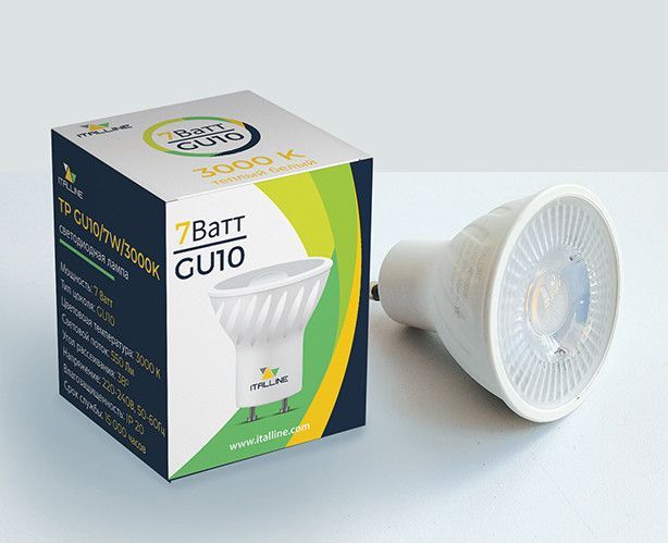 Лампа светодиодная ITALLINE TP GU10/7W/3000K