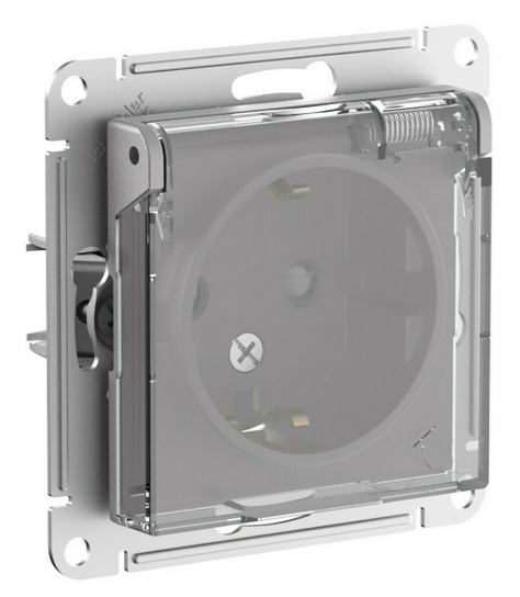 Розетка IP44 Schneider Electric ATLASDESIGN AQUA алюминий ATN440346