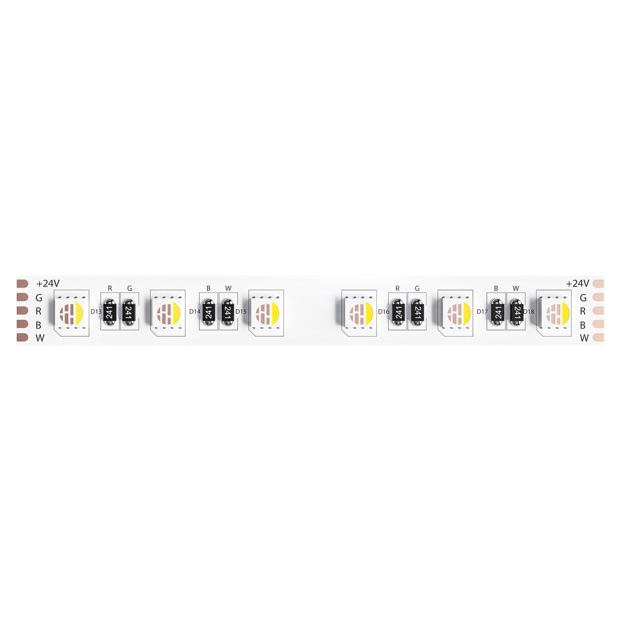 Светодиодная лента 24V 14,4W/m RGB+W 3000К 5м Arte Lamp TAPE A2406012-02-RGB3K