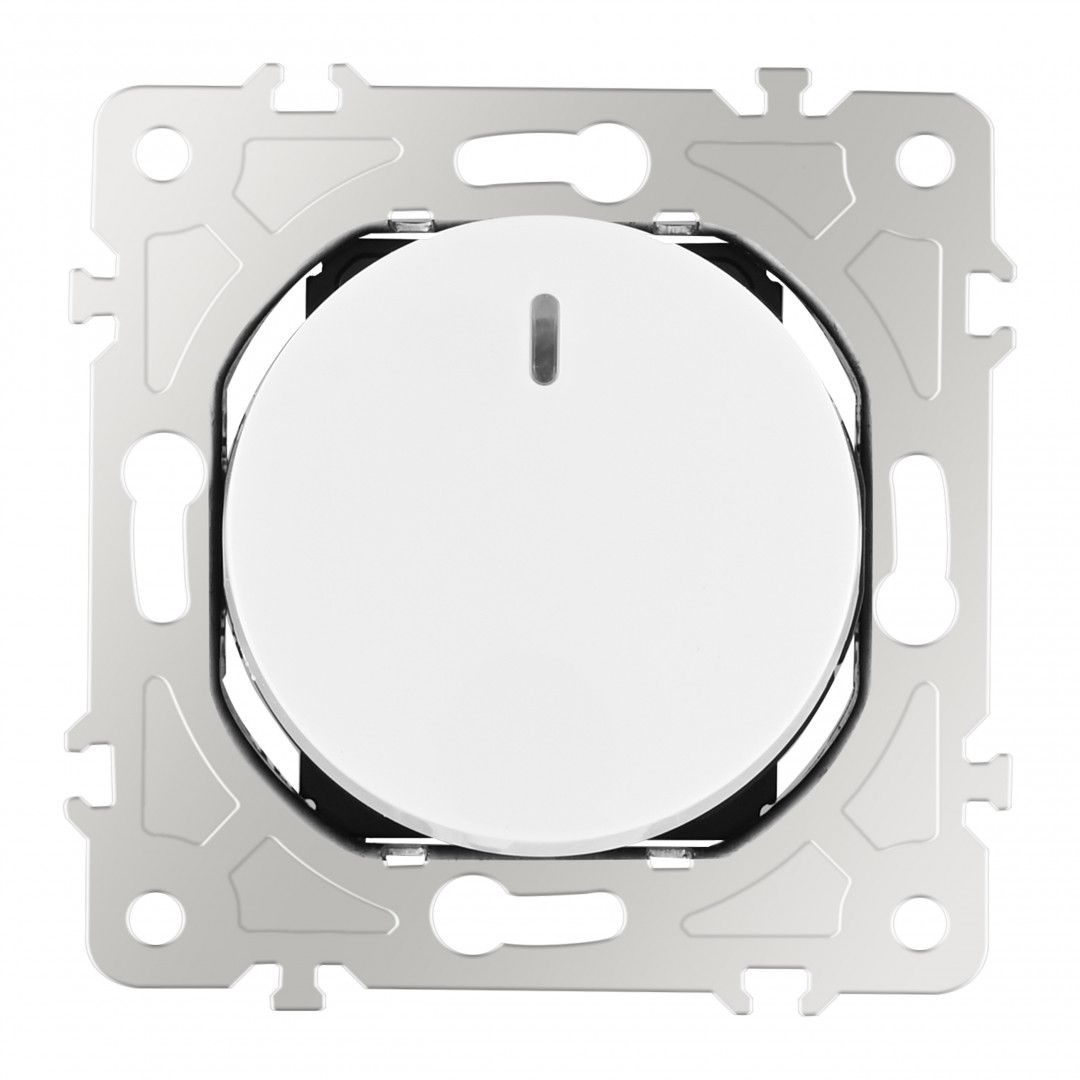 Выключатель одноклавишный с подсветкой, 10AX 250V 202.31-1.white Arte Milano