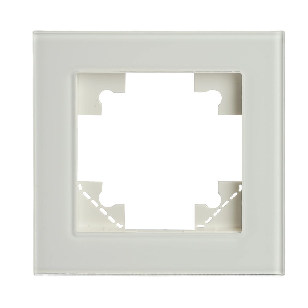 Рамка 1-местная для сенсорных механизмов, подсветки, стекло, STEKKER, GFR00-7001-01S, серия Катрин, 