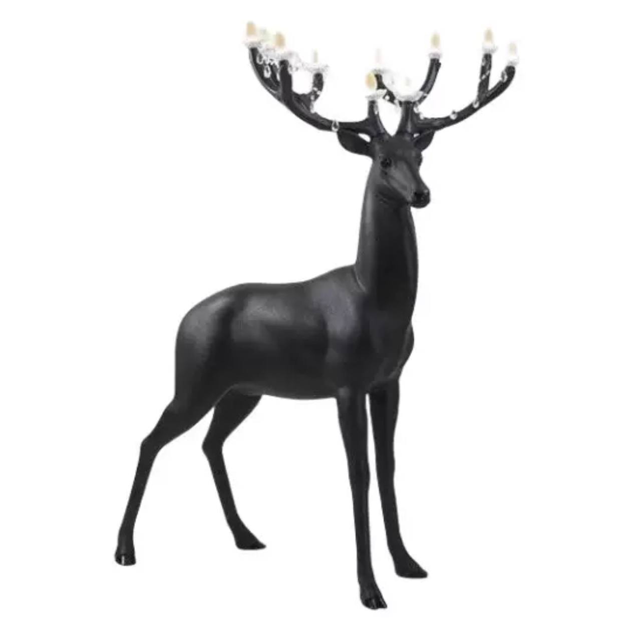 Напольный Cветильник Олень на рогах люстра A|H Deer With a Chandelier from Qeeboo Black М AMG007228