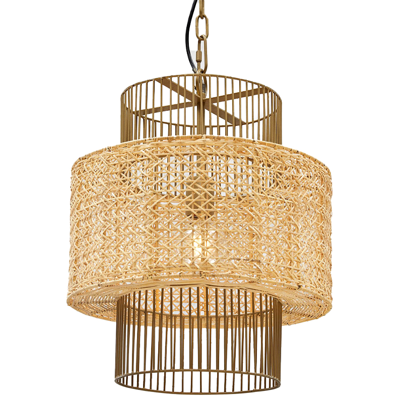 Люстра Амазон Хоум с плафоном из ротанга Raquel Wicker Chandelier AMG007512