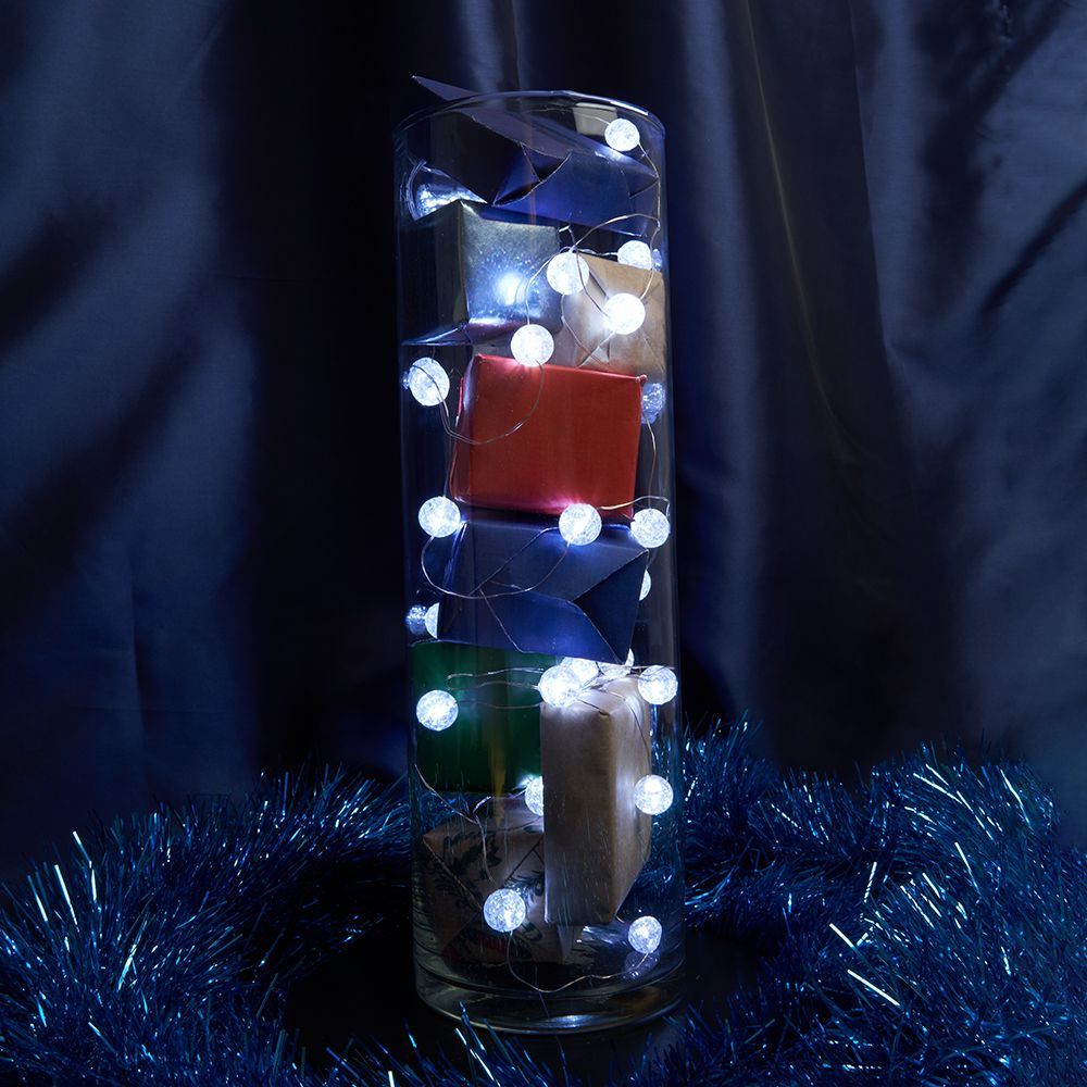 Светодиодная гирлянда Feron CL565 линейная Лед шарики, статичная 3м + 0.3м 5000K с питанием от батар