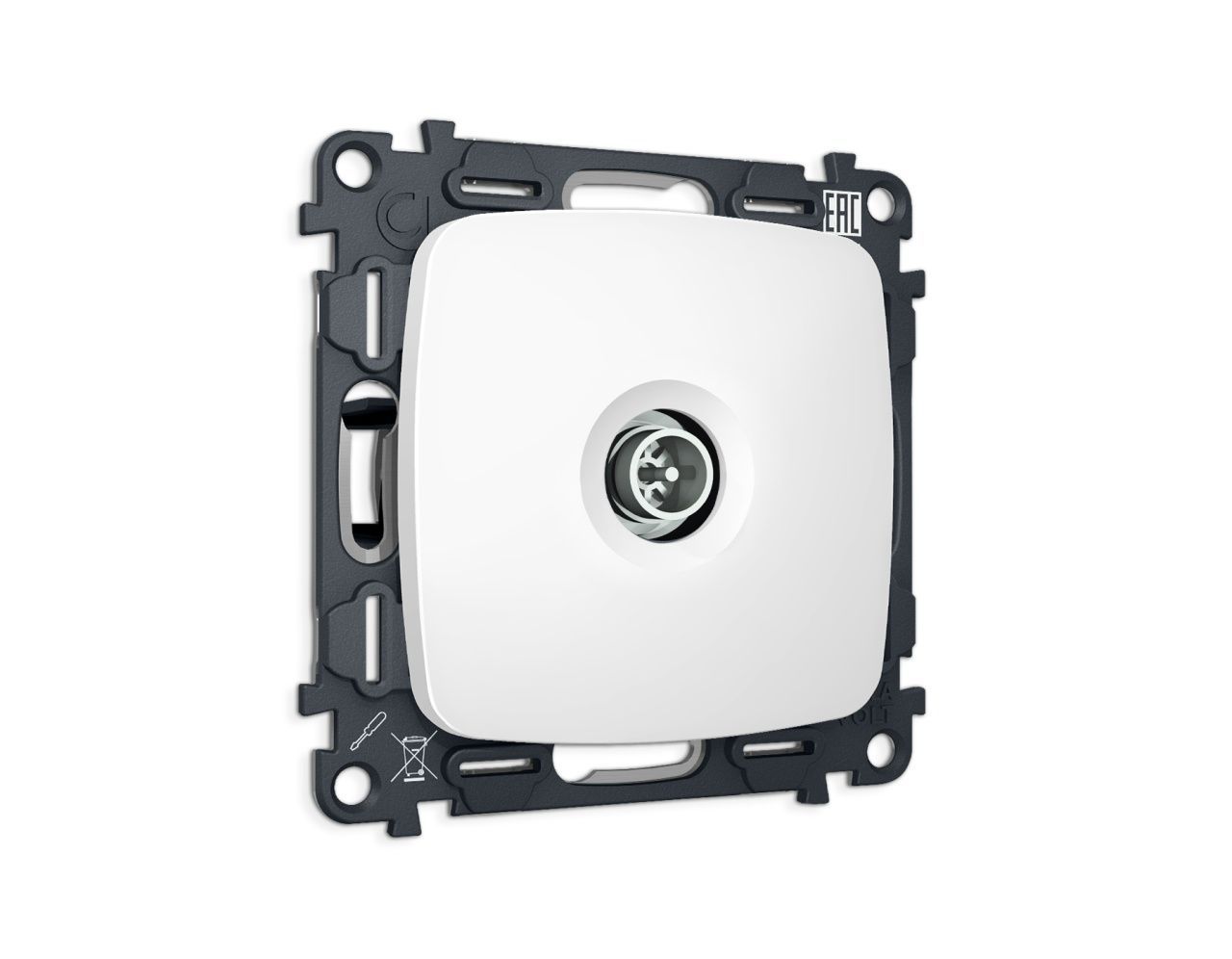 Комплект механизма TV розетки оконечной экранированной 5-1000MHz 3dB OMEGA MO133005 Белый матовый QU