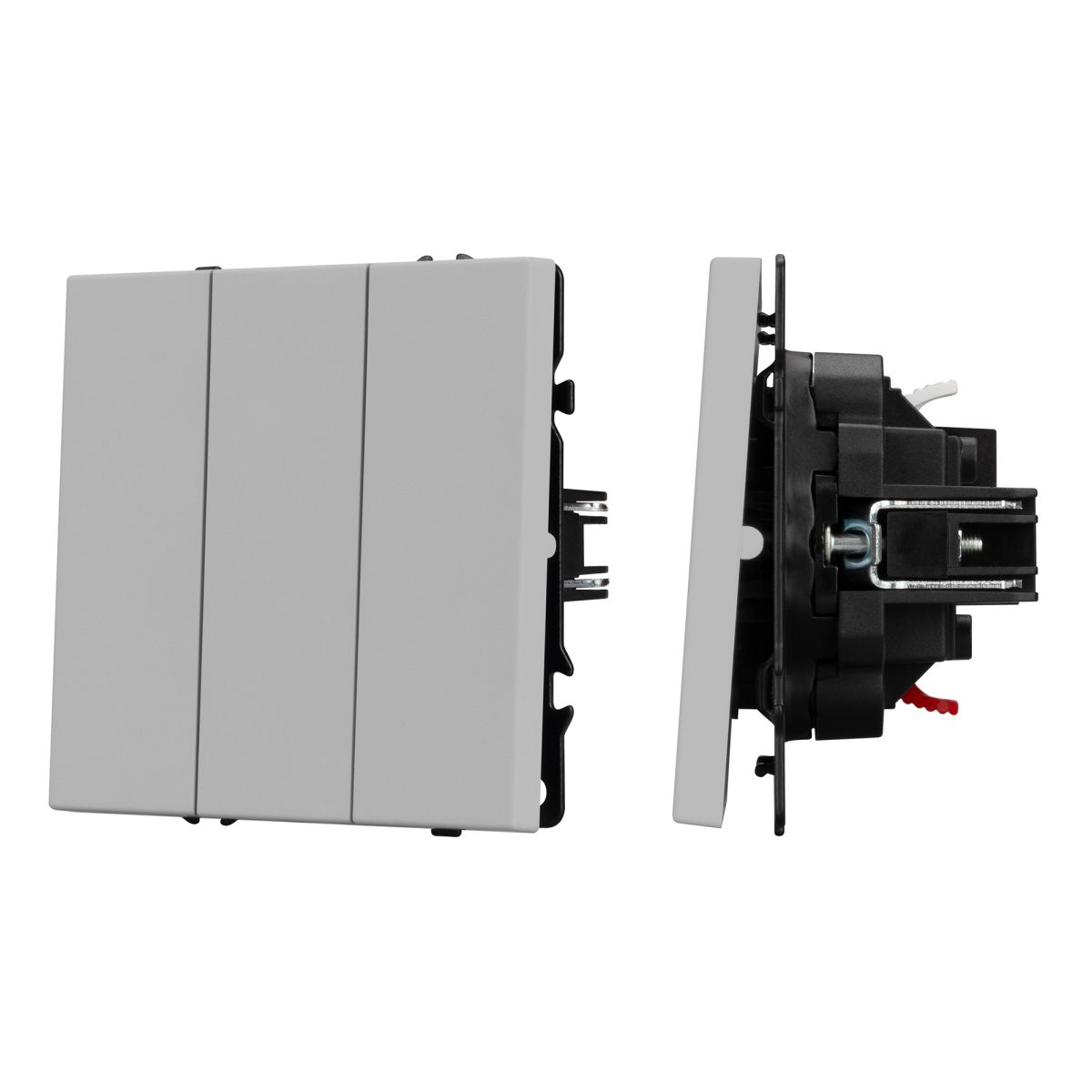 Механизм выключателя трехклавишный непроходной Arlight SWT-NOBE-MK03-SFPL-IS (230V, 10A) (Никель) 06