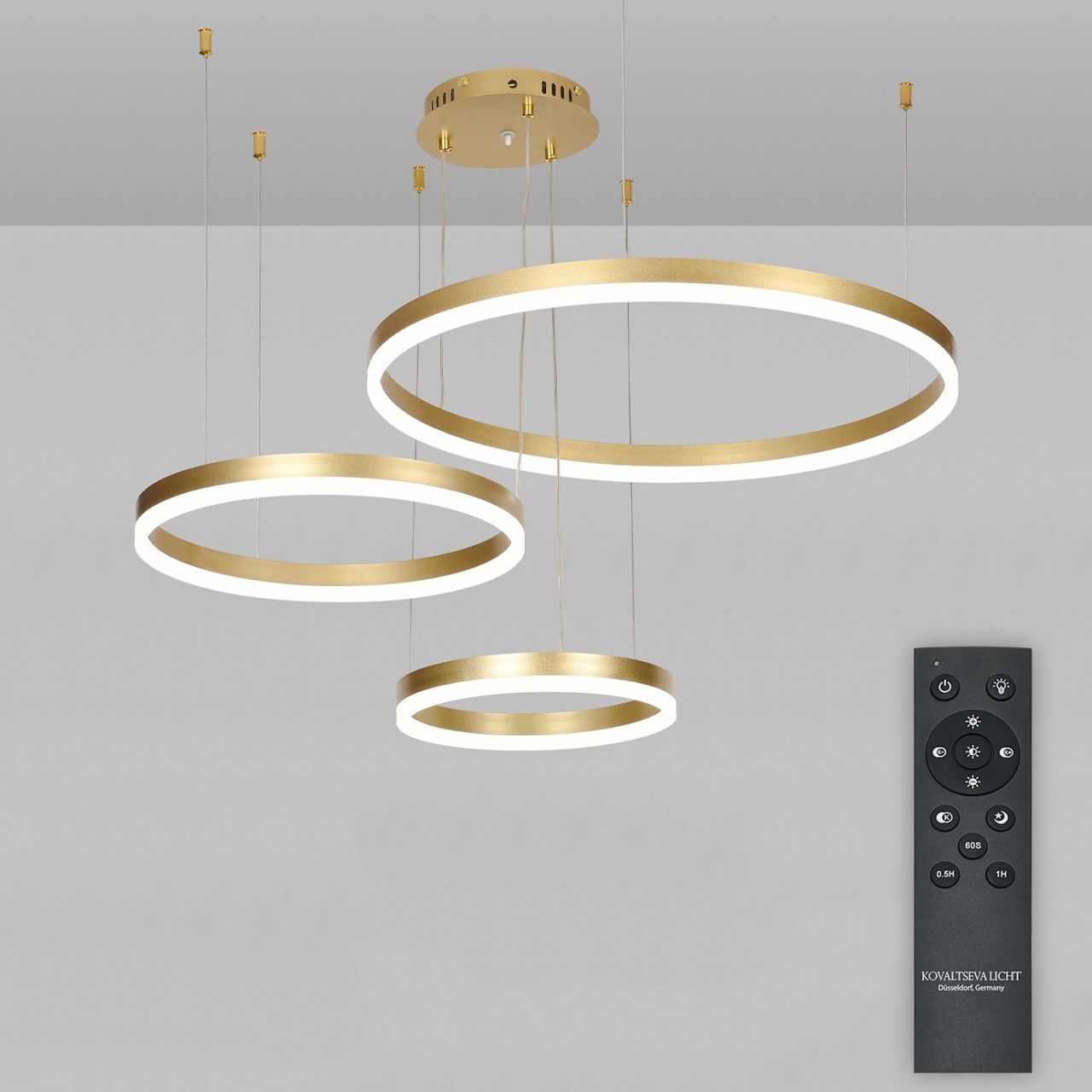 Светодиодная люстра нимбы с пультом ДУ 140W, золото, LED Natali Kovaltseva LED LAMPS 81476