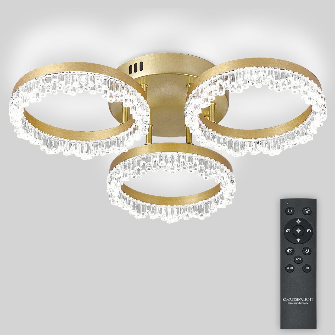 Светодиодная люстра с пультом ДУ 80W, золото, LED Natali Kovaltseva LED LAMPS 81484