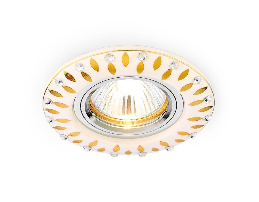 Встраиваемый точечный светильник MR16 из керамики Ambrella Light D5533 W/GD