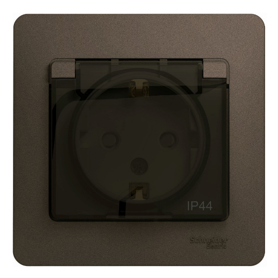 Розетка Schneider Electric GLOSSA шоколад GSL000848