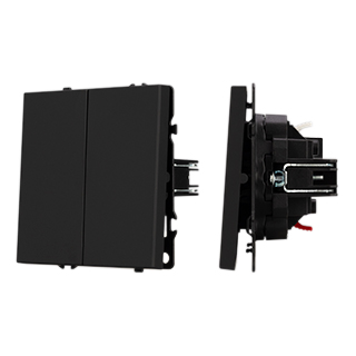 Механизм звонкового выключателя двухклавишный Arlight SWT-NOBE-MKR2-SFPL-BK (230V, 10A) (Черный оник
