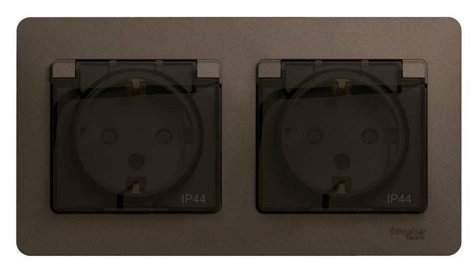 Розетка двухместная Schneider Electric GLOSSA шоколад GSL000847