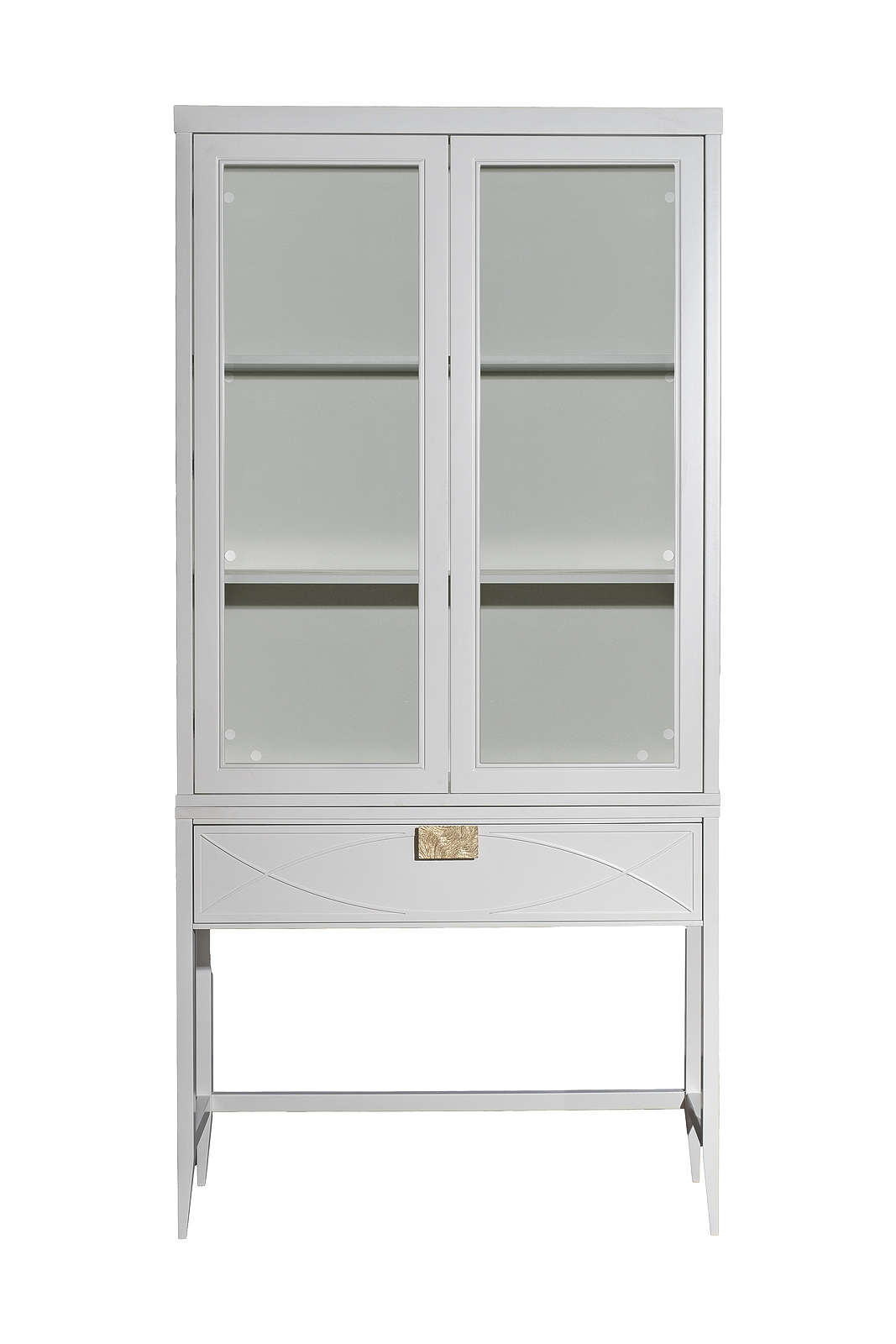 151SV-000024 Шкаф-витрина 2 стеклянных фасада с консолью с 1-м ящиком