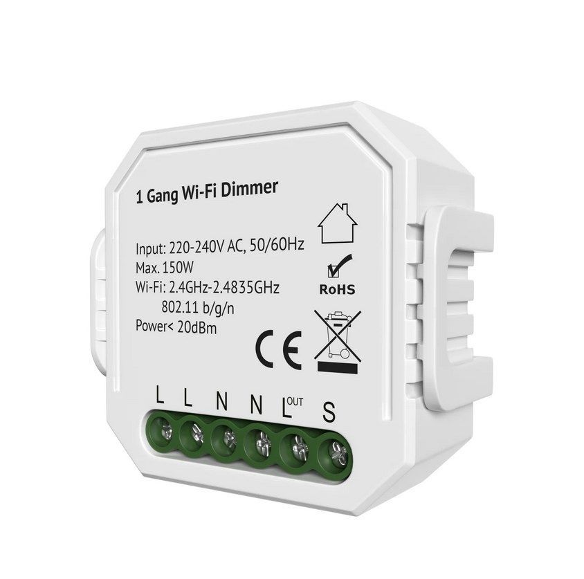 Одноканальное Wi-Fi реле-диммер Denkirs RL1003-DM/1