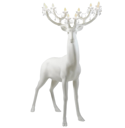 Напольный Cветильник Олень на рогах люстра A|H Deer With a Chandelier from Qeeboo White М AMG007226