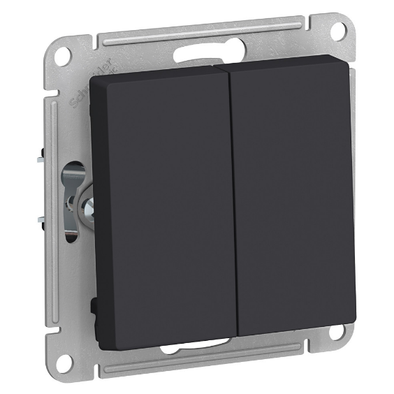 Выключатель 2-клав ATLASDESIGN карбон Schneider Electric ATN001051
