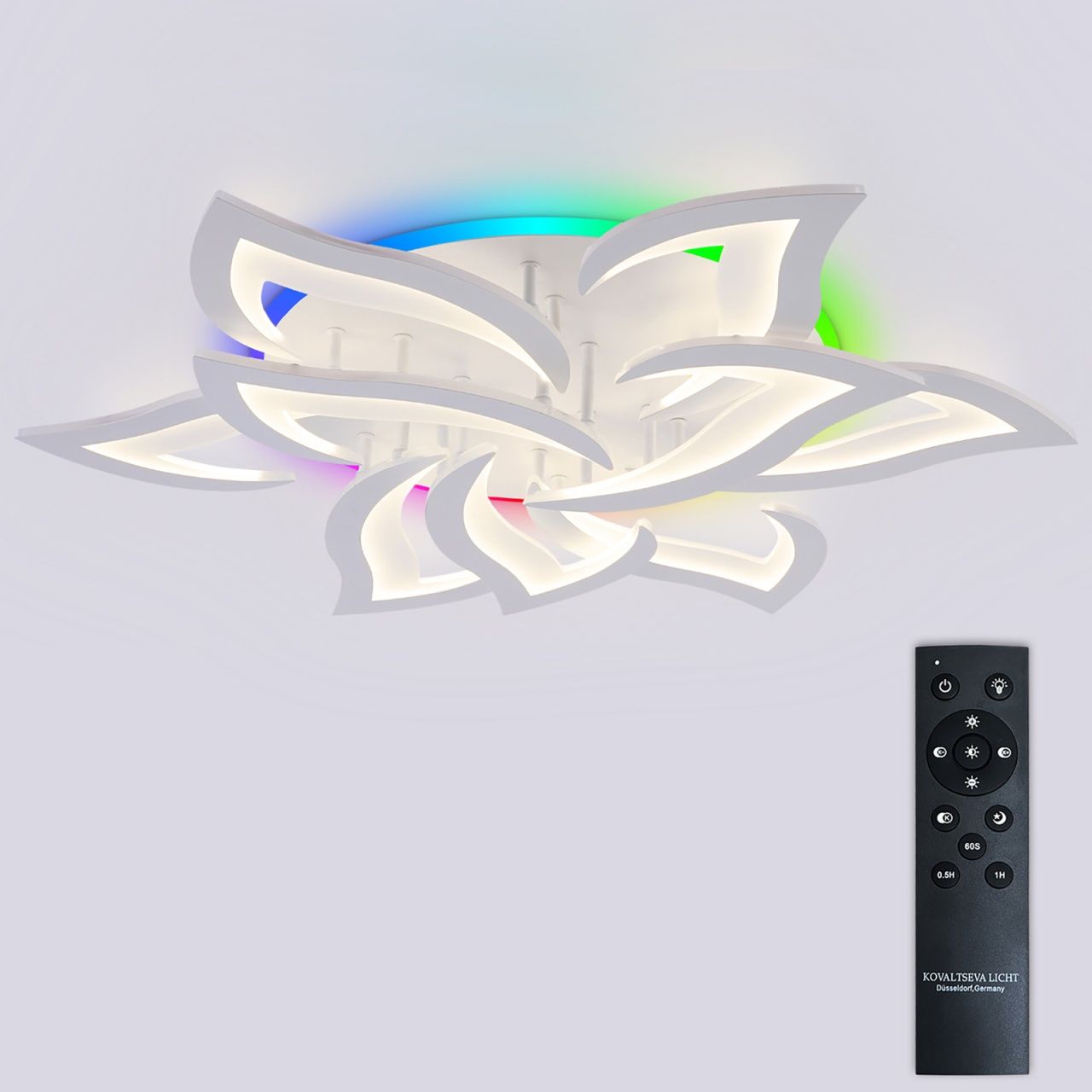 Светодиодный светильник люстра с пультом ДУ 162W с RGB, белый, LED Natali Kovaltseva LED LAMPS 81435